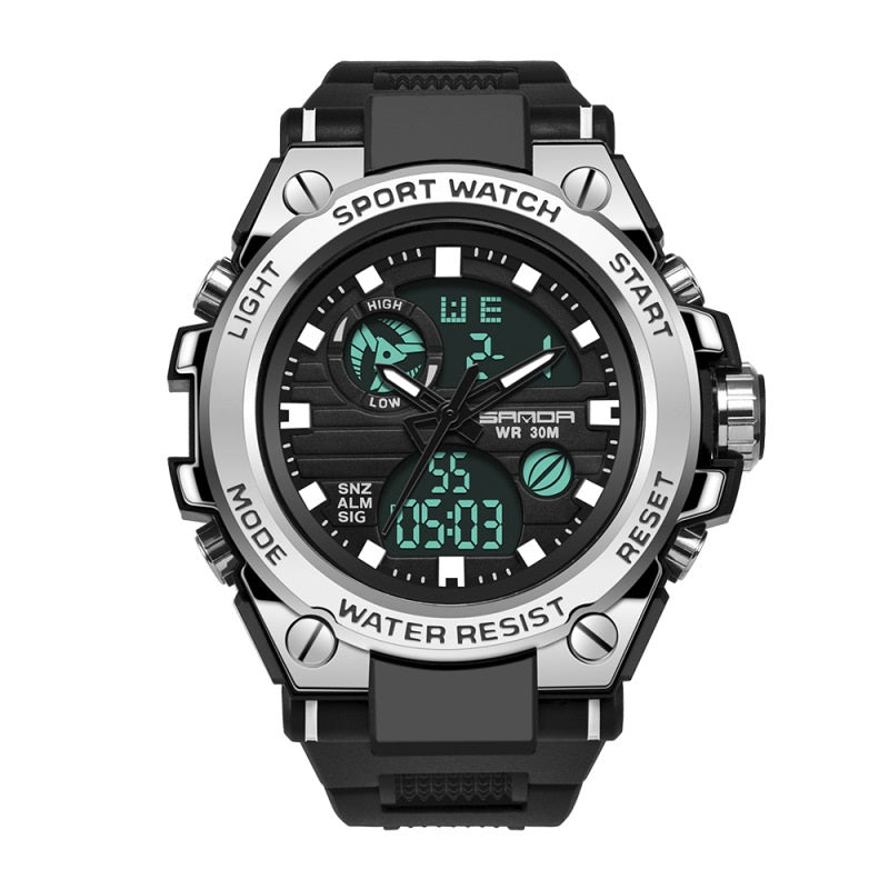 Outdoor Multifunctional Special Forces Watch Men's & Womens' Double Display Waterproof Luminous Sports Electronic Watch