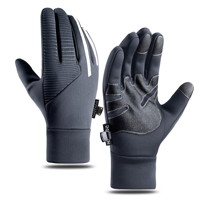 Autumn and Winter Cycling Gloves Men's Warm Fleece Motorcycle Gloves Outdoor Windproof Gloves