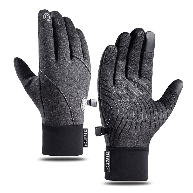 Autumn and Winter Cycling Gloves Men's Warm Fleece Motorcycle Gloves Outdoor Windproof Gloves