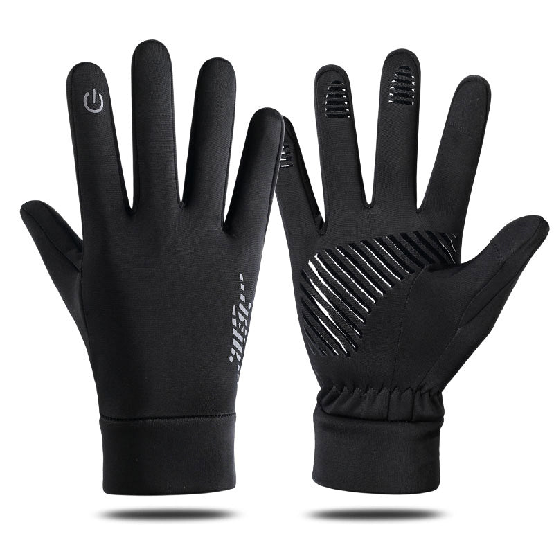 Autumn and Winter Cycling Gloves Men's Warm Fleece Motorcycle Gloves Outdoor Windproof Gloves