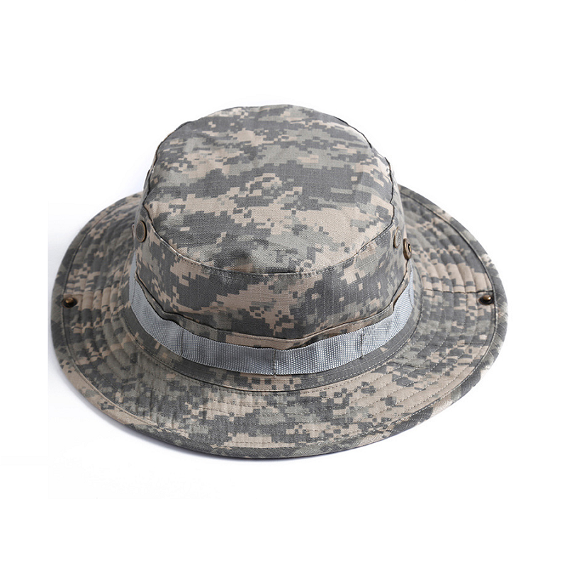 Camouflage Tactical Men's Round Hat Outdoor Sunscreen Benny Hat Fishing Hat