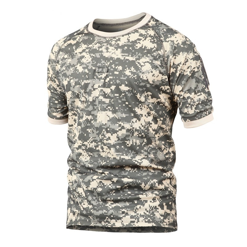 Tactical Camouflage T-shirt Outdoor Short Sleeve Breathable T-shirt Combat Sporting Working T-shirt