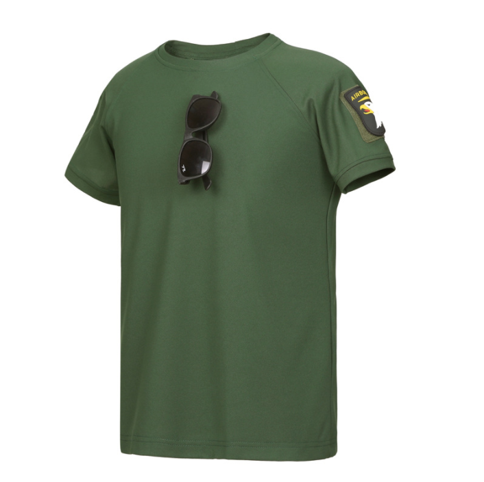 Summer Outdoor Tactical T-shirt Short Sleeve Round Collar Loose Stretch Shirt Training Quick Dry T-shirt