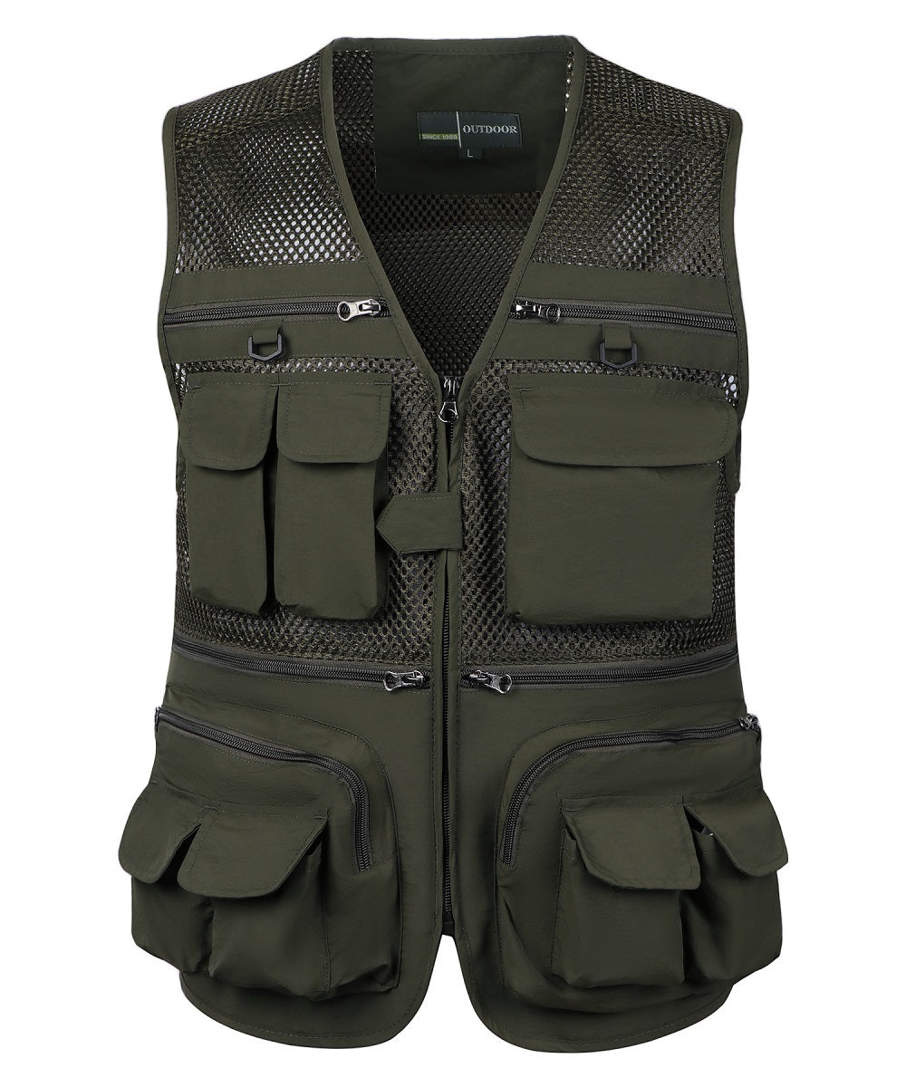 Outdoor Summer Men's Waistcoat Multi-pocket Large Mesh Sleeveless Vests