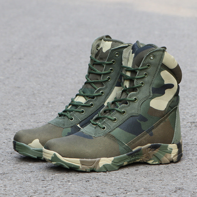 Military Fan Boots Spring Anti-skid Wear-resistant Camouflage Shoes Tactical Boots Combat Special Forces Desert Boots