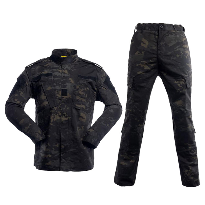 Men's Long Sleeve American Camouflage Outdoor Combat Training Suit Tactical Training Uniforms