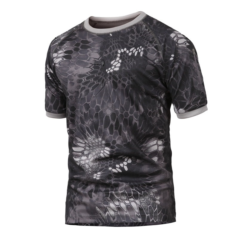 Tactical Camouflage T-shirt Outdoor Short Sleeve Breathable T-shirt Combat Sporting Working T-shirt