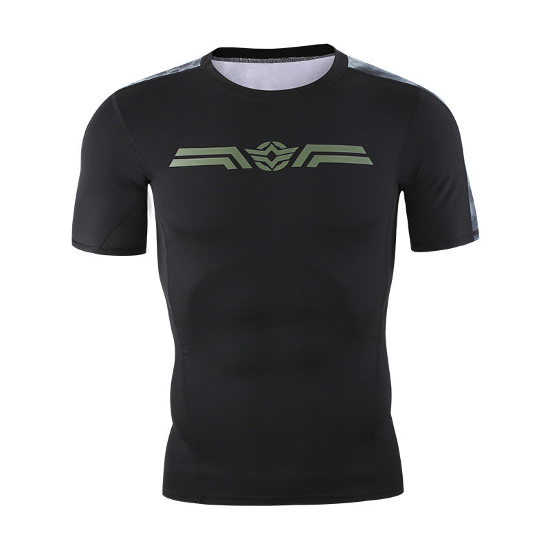 ESDY Sweat Wicking Tactics Short Sleeve Moisture Quick Drying Breathable Outdoor Men's T-shirt