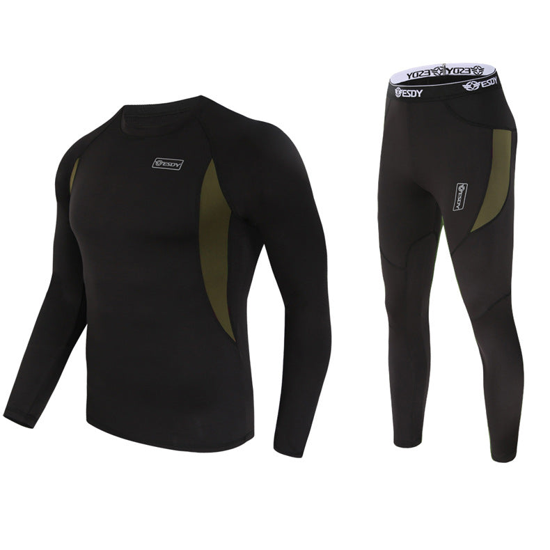 ESDY Thermal Underwear Set Eastic Fleece Outdoor Sports Cycling Unifoms Fitness Training Suits