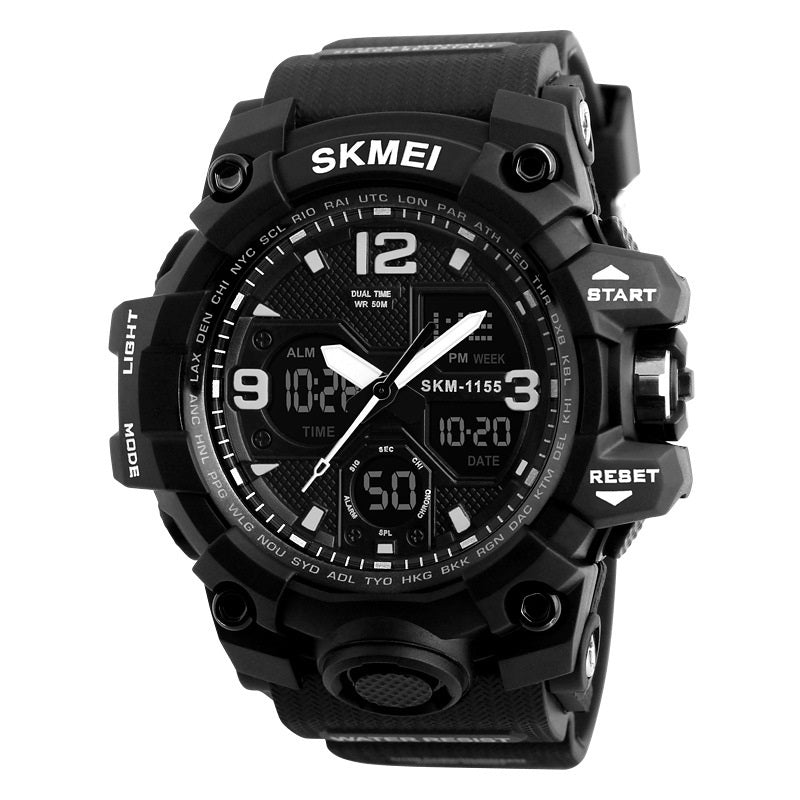 Men's Waterproof Electronic Watch Multifunctional Dual Display Shockproof Outdoor Sports Watch