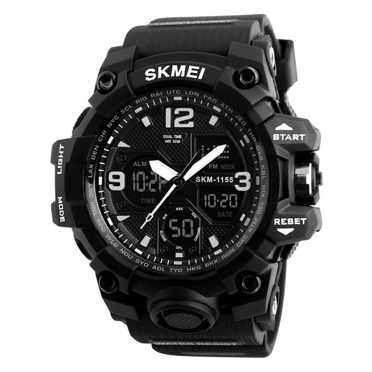 Men's Waterproof Electronic Watch Multifunctional Dual Display Shockproof Outdoor Sports Watch