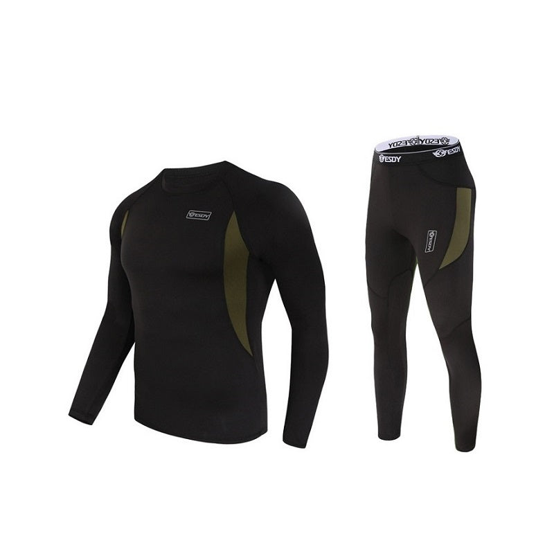 ESDY Thermal Underwear Set Eastic Fleece Outdoor Sports Cycling Unifoms Fitness Training Suits