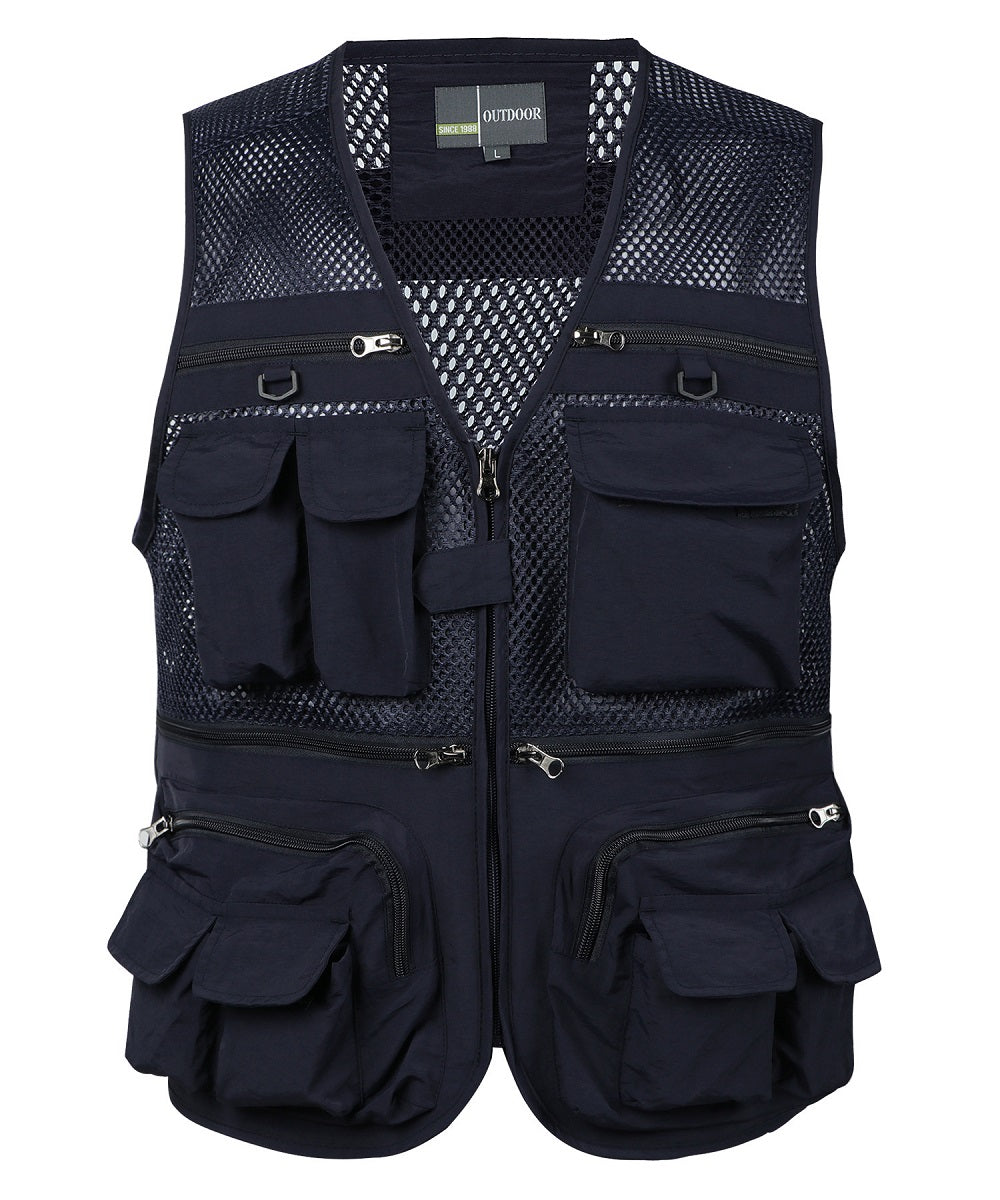 Outdoor Summer Men's Waistcoat Multi-pocket Large Mesh Sleeveless Vests