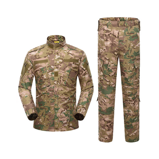 Men's Long Sleeve American Camouflage Outdoor Combat Training Suit Tactical Training Uniforms