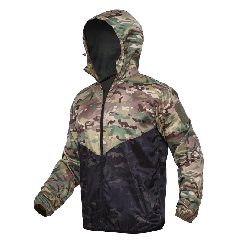 Tactical Hooded Camouflage Skin Coat Outdoor Tactical Windbreaker Jacket