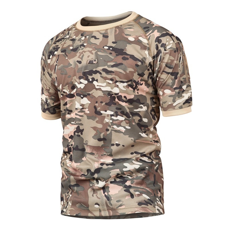 Tactical Camouflage T-shirt Outdoor Short Sleeve Breathable T-shirt Combat Sporting Working T-shirt