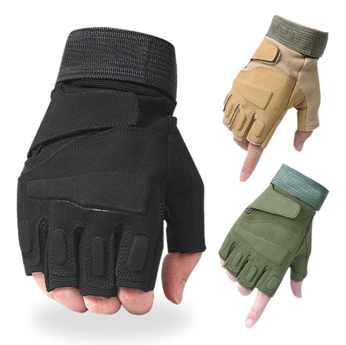 Outdoor Protective Cycling Half Finger Gloves Anti-skid Sports Wear Fitness Gloves