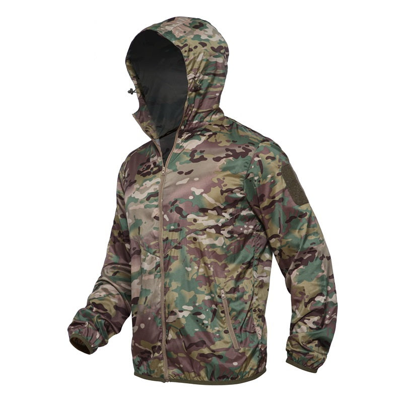 Tactical Hooded Camouflage Skin Coat Outdoor Tactical Windbreaker Jacket