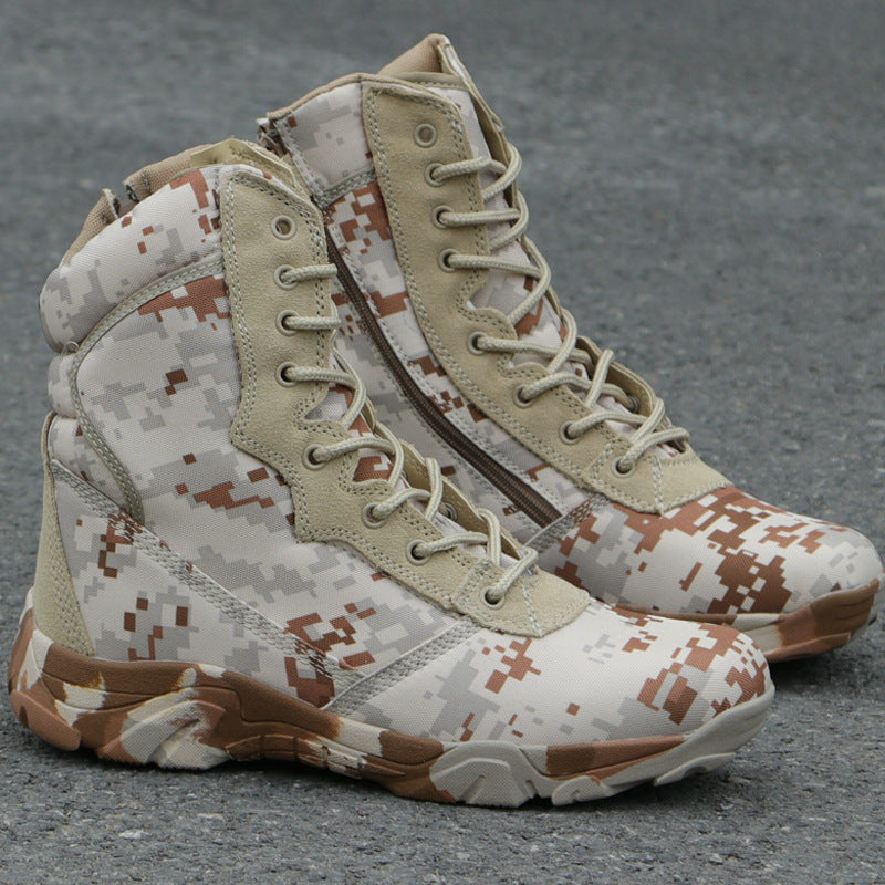 Military Fan Boots Spring Anti-skid Wear-resistant Camouflage Shoes Tactical Boots Combat Special Forces Desert Boots