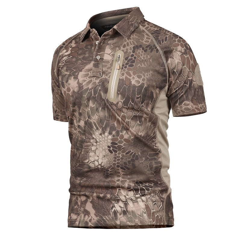 Tactical Camouflage T-shirt Quick-dry Short Sleeve Outdoor Sport Short Sleeve T-shirt