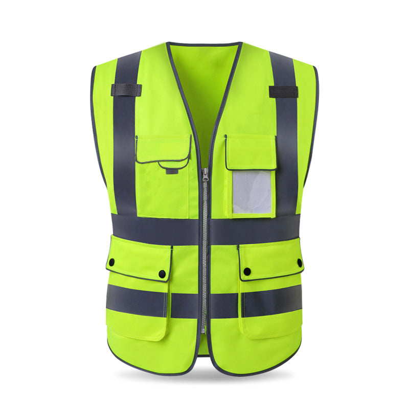 Reflective Vest Construction ProtectiveTraffic Fluorescent Yellow Breathable Safety Reflective Vest