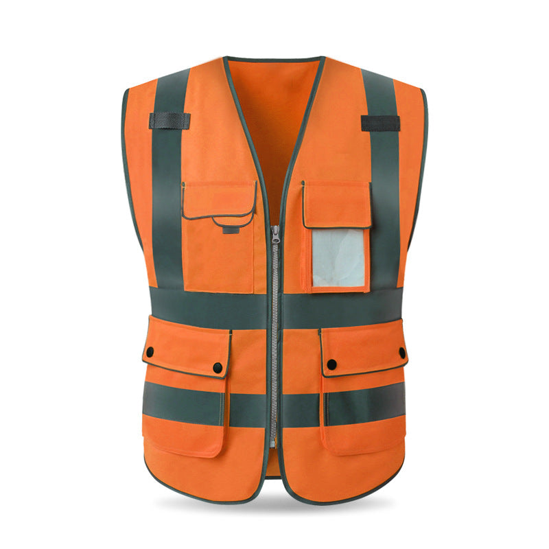 Reflective Vest Construction ProtectiveTraffic Fluorescent Yellow Breathable Safety Reflective Vest