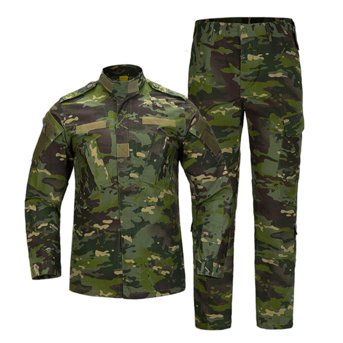 Men's Long Sleeve American Camouflage Outdoor Combat Training Suit Tactical Training Uniforms