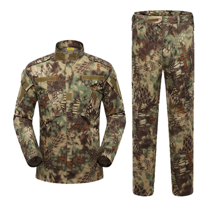 Men's Long Sleeve American Camouflage Outdoor Combat Training Suit Tactical Training Uniforms