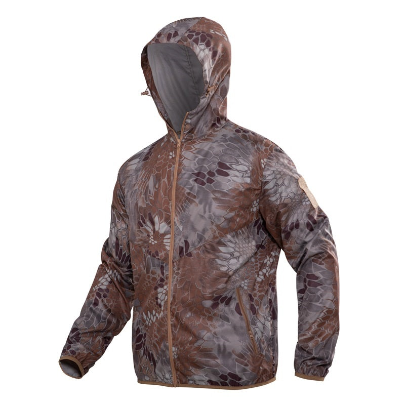 Tactical Hooded Camouflage Skin Coat Outdoor Tactical Windbreaker Jacket