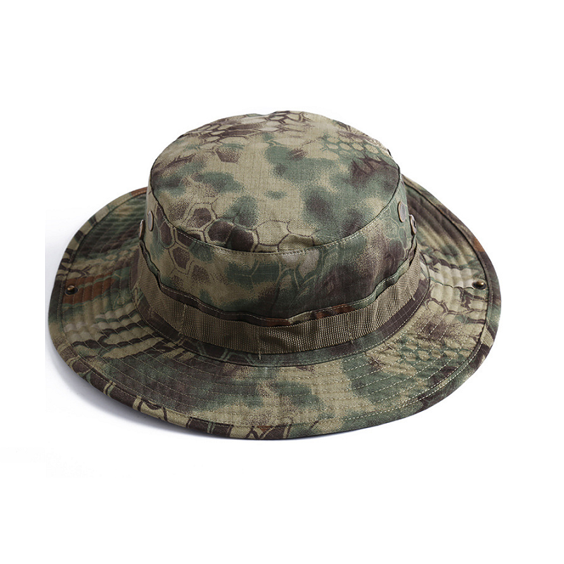 Camouflage Tactical Men's Round Hat Outdoor Sunscreen Benny Hat Fishing Hat