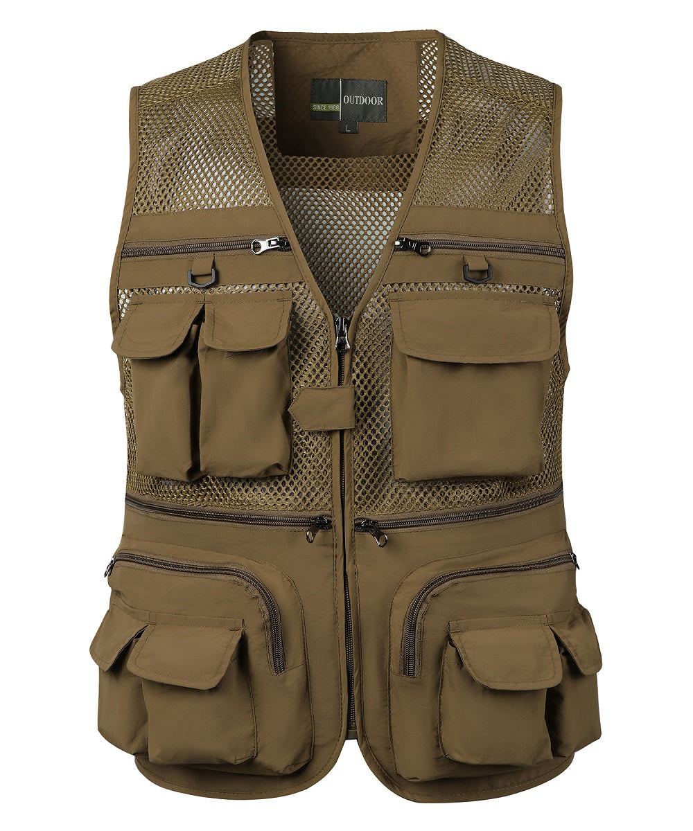 Outdoor Summer Men's Waistcoat Multi-pocket Large Mesh Sleeveless Vests