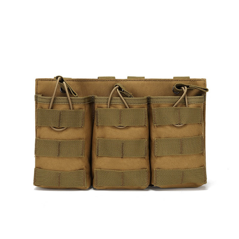 Tactical Triple Magazine Pouch Field Vest Molle Accessory Bag AK M4 Storage Bag Intercom bag