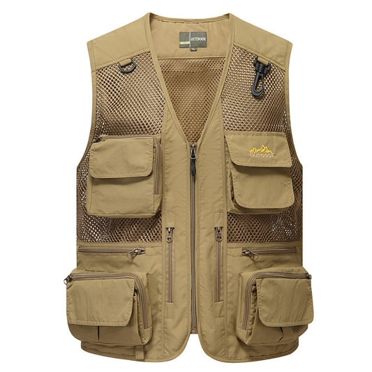 New Summer Men's Fishing Waistcoat Multi-pocket Traning Combat Sleeveless Vest