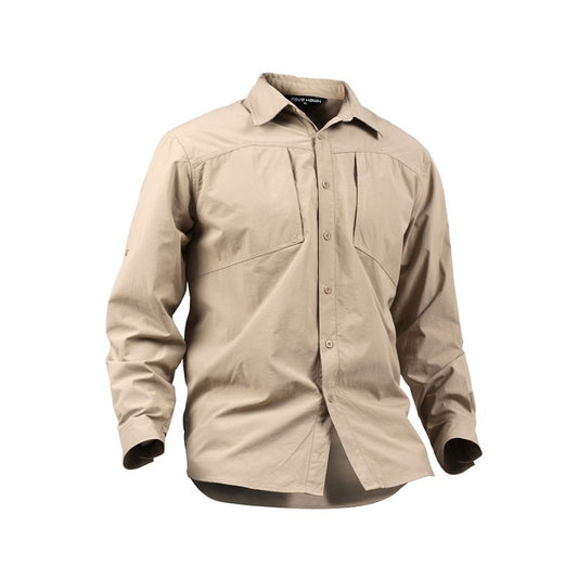 Outdoor Long Sleeve Tactical Shirt Slim Breathable Multi-pocket Quick-dry Shirt Lapel Coat