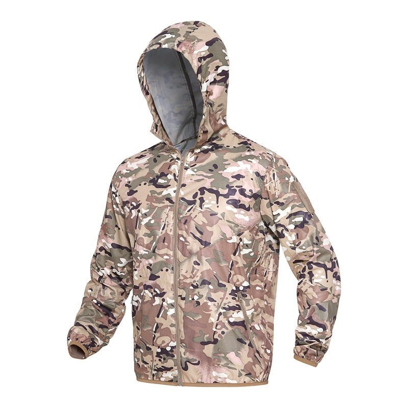 Tactical Hooded Camouflage Skin Coat Outdoor Tactical Windbreaker Jacket