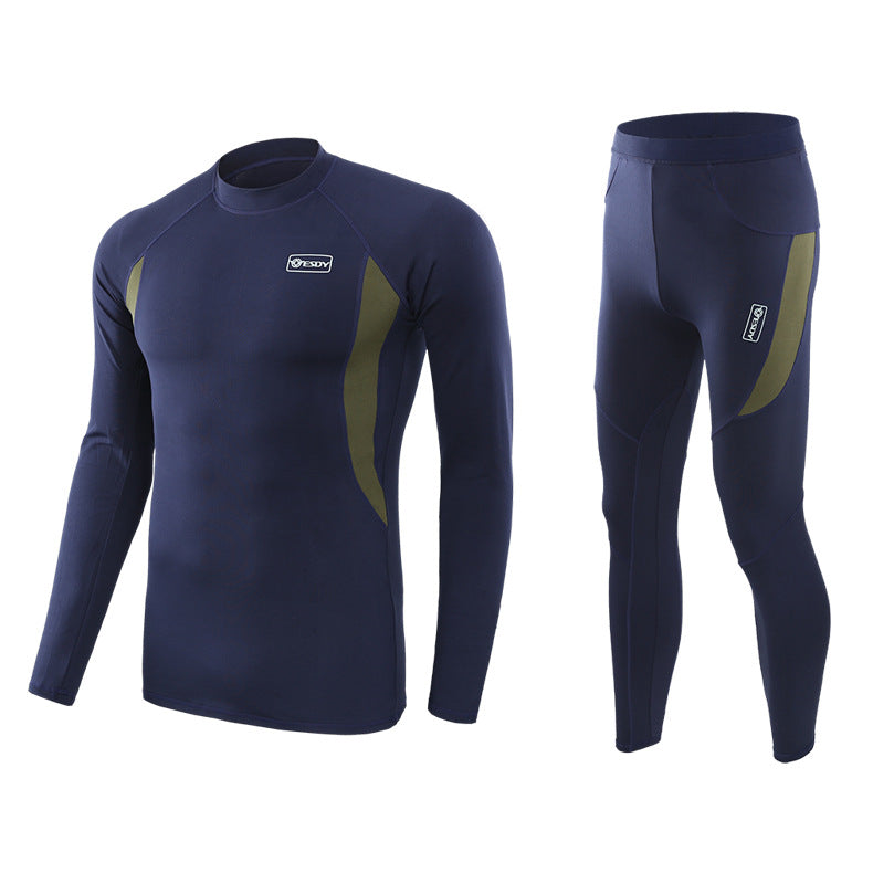 ESDY Thermal Underwear Set Eastic Fleece Outdoor Sports Cycling Unifoms Fitness Training Suits