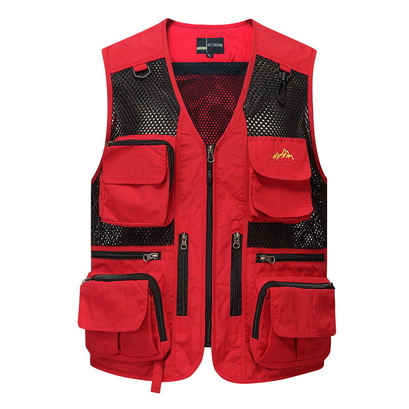 New Summer Men's Fishing Waistcoat Multi-pocket Traning Combat Sleeveless Vest