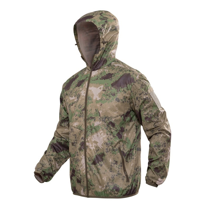 Tactical Hooded Camouflage Skin Coat Outdoor Tactical Windbreaker Jacket