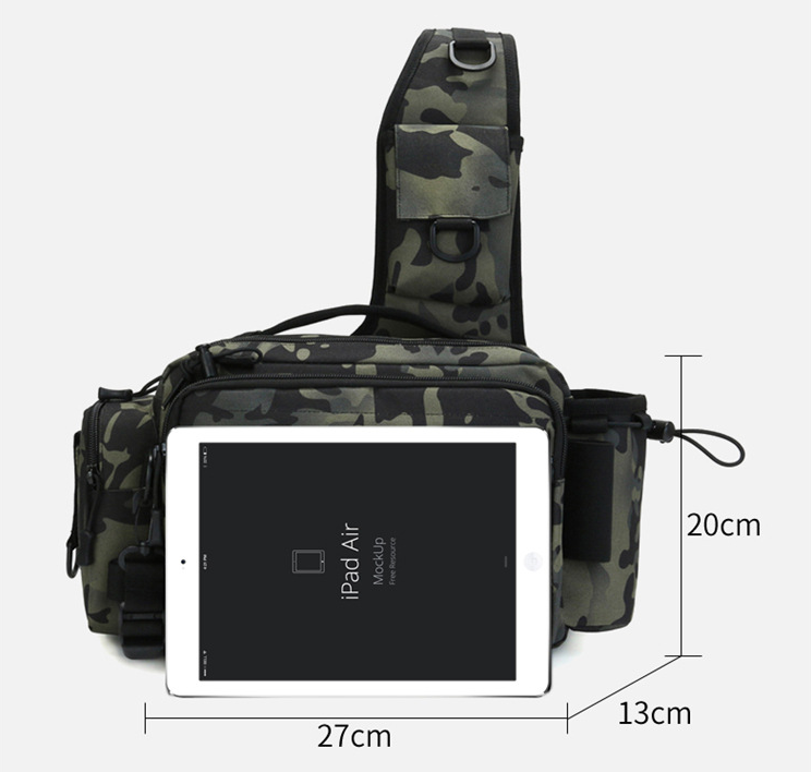 Tactical Outdoor Large Capacity Multifunctional Fishing Rod Bag Chest Bag