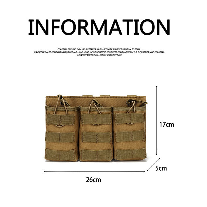 Tactical Triple Magazine Pouch Field Vest Molle Accessory Bag AK M4 Storage Bag Intercom bag