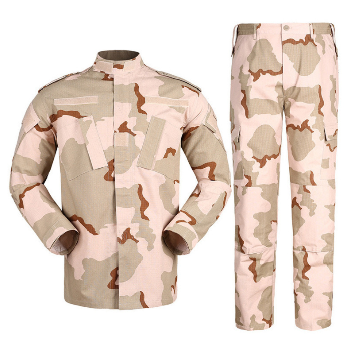 Men's Long Sleeve American Camouflage Outdoor Combat Training Suit Tactical Training Uniforms