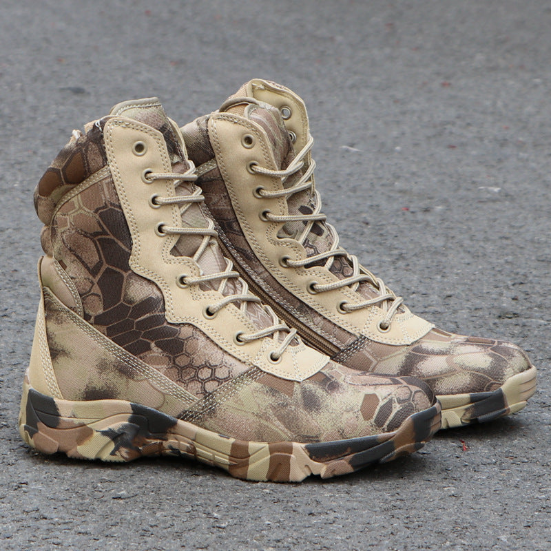 Military Fan Boots Spring Anti-skid Wear-resistant Camouflage Shoes Tactical Boots Combat Special Forces Desert Boots