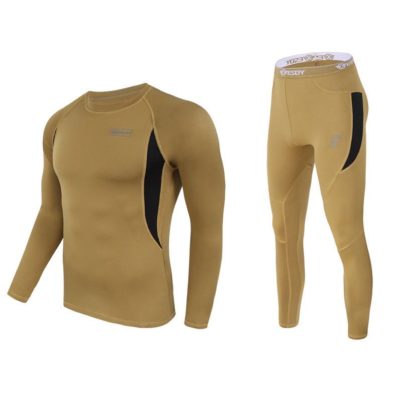 ESDY Thermal Underwear Set Eastic Fleece Outdoor Sports Cycling Unifoms Fitness Training Suits