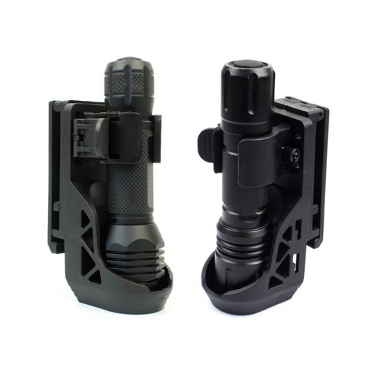 360° Rotating Tactical Flashlight Cover Plastic Steel Pepper Spray Holder